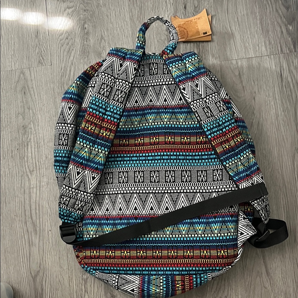 Geometric Pattern Backpack - Multicolor NWT - image 2